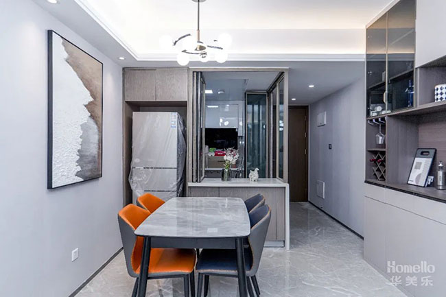 109㎡三居，打造半開放式廚房，將家庭互動性能拉滿